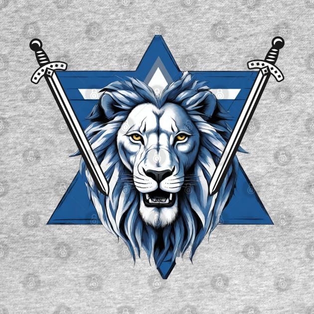 Star of David lion with iron swords by O.M design